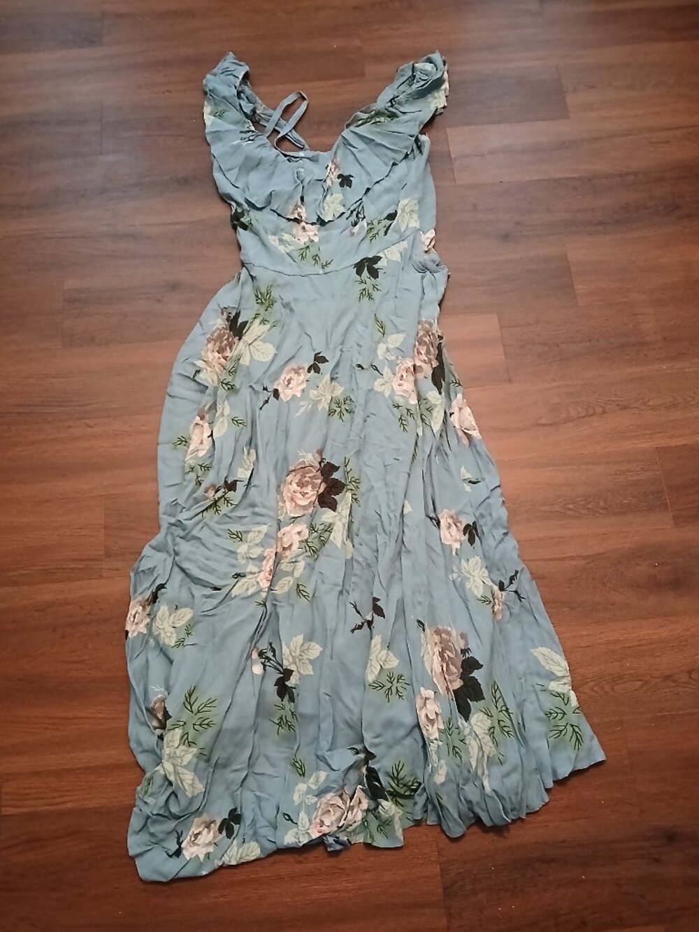 Trashy Diva French Blue Roses Hollywood Maxi Dress - Picture 4 of 8